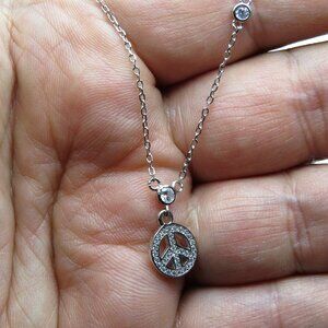 Sterling Silver Diamond Necklace